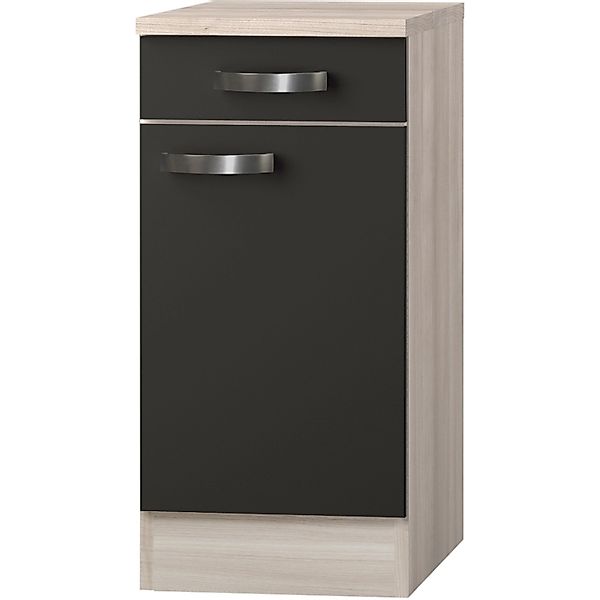 Optifit Küchen-Unterschrank Faro220 40 cm x 84,8 cm x 60 cm Anthrazit-Braun günstig online kaufen
