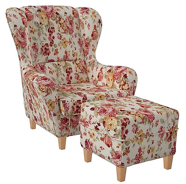 Supellex Ohrensessel Sofia Relaxsessel mit Hocker günstig online kaufen