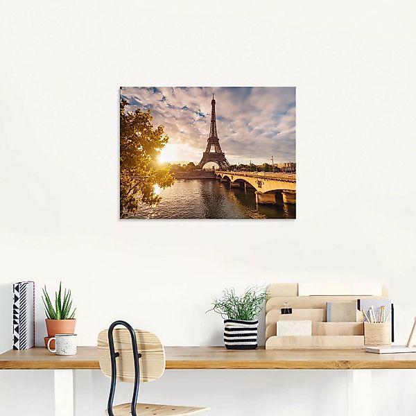 Artland Glasbild "Paris Eiffelturm II", Gebäude, (1 St.) günstig online kaufen