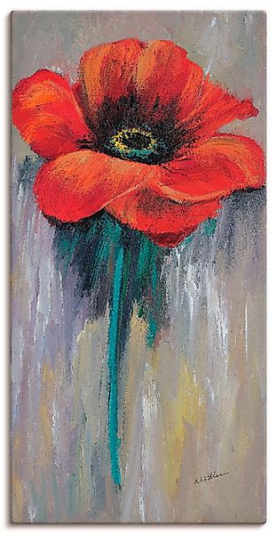 Artland Leinwandbild "Roter Mohn II" Blumen 1 Stk. tlg. auf Keilrahmen gesp günstig online kaufen