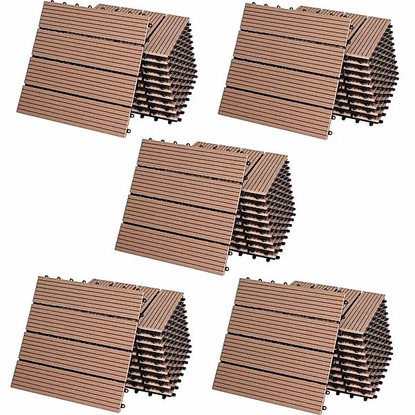 Casaria Holzfliesen 22x Klassik Terracotta, Terrassenfliesen günstig online kaufen
