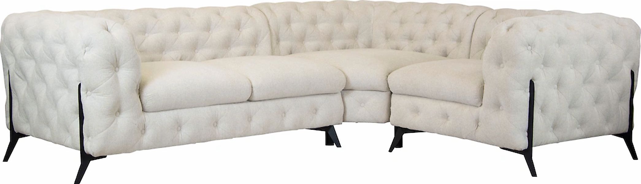 Home affaire Chesterfield-Sofa "Amaury L-Form" moderne Chersterfield-Optik, günstig online kaufen