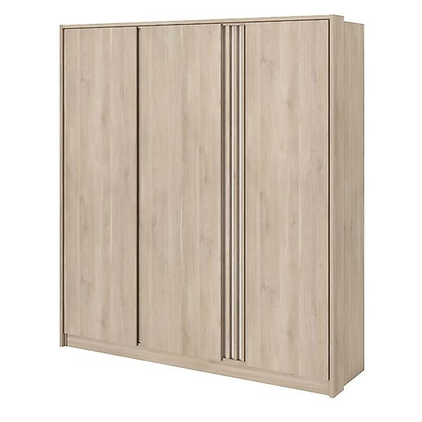 Parisot Kleiderschrank in Eiche Japanisch Drehtürenschrank 3-Türig 185 x 20 günstig online kaufen