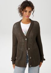Aniston CASUAL Strickjacke mit trendigem Lochstrick-Muster günstig online kaufen