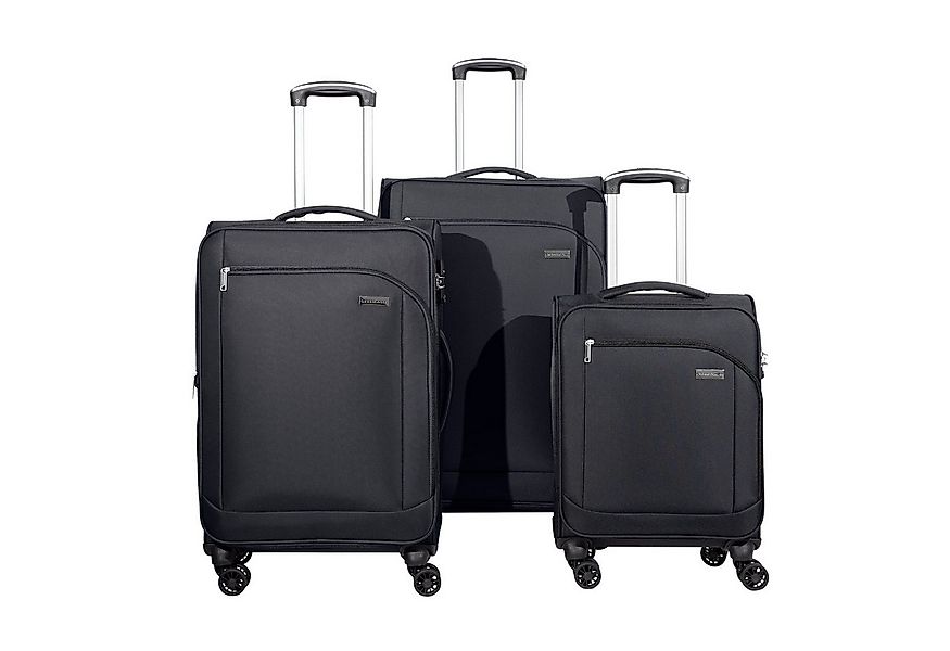 Crosstravel Kofferset Monterey, 4 Rollen, (3 tlg., Weichgepäck Trolley Set) günstig online kaufen