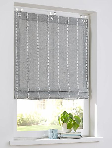 Kutti Raffrollo "Raya" mit Hakenaufhängung ohne Bohren freihängend mit Edel günstig online kaufen