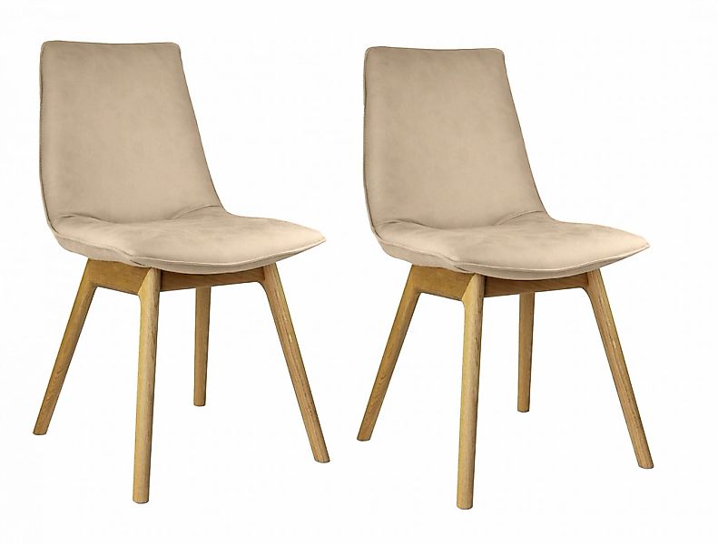 andas Esszimmerstuhl "Ramon" (Set) 2 Stk. Microfaser mit Massivholzbeinen, günstig online kaufen