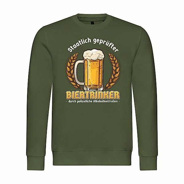 deinshirt Rundhalspullover Herren Sweatshirt Staatlich geprüfter Biertrinke günstig online kaufen