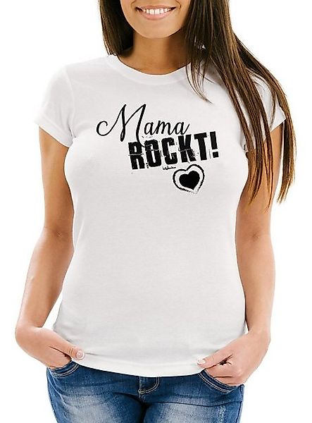 MoonWorks Print-Shirt Damen T-Shirt Mama rockt Geschenk für Mutter Mutterta günstig online kaufen