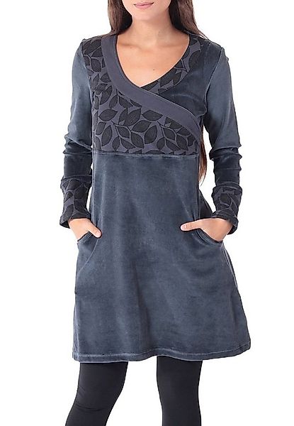 PUREWONDER Samtkleid Samtkleid Alternatives Kleid Nr. 36 Grau M figurbetont günstig online kaufen