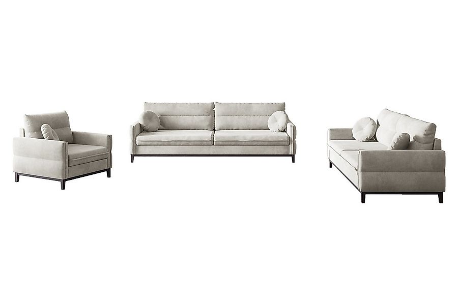 MOEBLO Polstergarnitur ESTELA 3+2+1, (Stoff Samt (Velour) Glamour Wohnlands günstig online kaufen