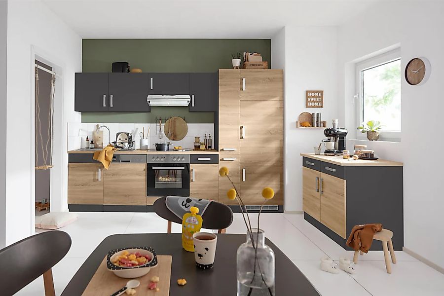 KOCHSTATION "KS-Gera" Breite 270 cm, wahlweise mit E-Geräten, mit Arbeitspl günstig online kaufen