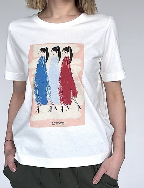 Zuckerwatte Rundhalsshirt modisches Printshirt aus 100% günstig online kaufen
