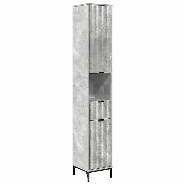 vidaXL Badezimmerspiegelschrank Bad hoher Schrank Betongrau günstig online kaufen