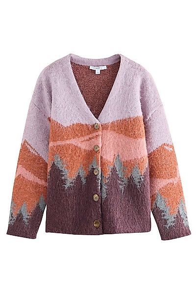 Next Strickjacke Angeraute Strickjacke mit V-Ausschnitt (1-tlg) günstig online kaufen