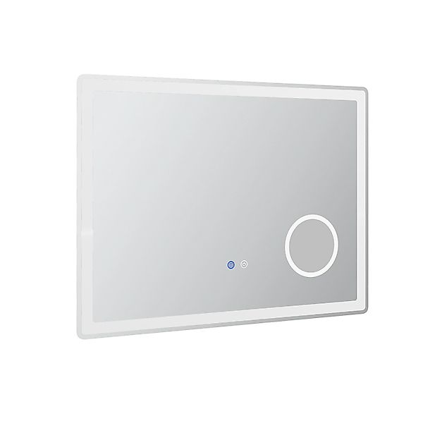 Kleankin LED Badezimmerspiegel mit 3x Vergrößerung 80 x 60 cm Beschlagfrei günstig online kaufen