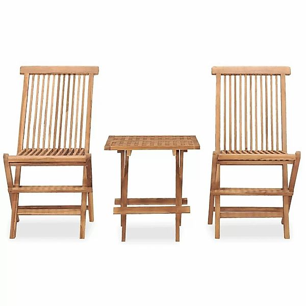 3-tlg. Garten-essgruppe Klappbar Massivholz Teak günstig online kaufen