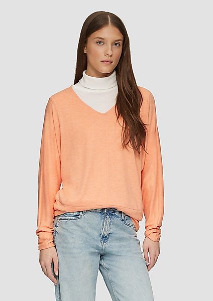 s.Oliver Langarmshirt Meliertes Langarmshirt mit Fledermausärmeln günstig online kaufen