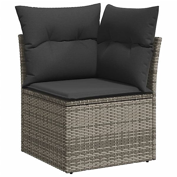 vidaXL Loungesofa Garten-Ecksofa mit Kissen Grau günstig online kaufen