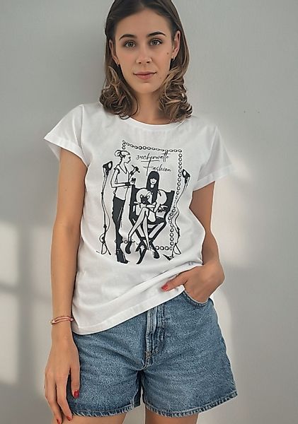 Zuckerwatte Print-Shirt mit Rundhalsausschnitt aus 100% günstig online kaufen