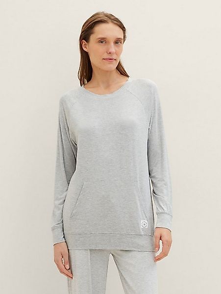 TOM TAILOR Pyjamaoberteil Bodywear Loungewear Sweatshirt in Melange Optik günstig online kaufen