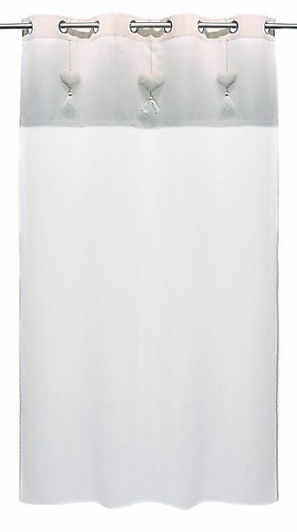 Frank Flechtwaren Vorhang Dekoschal Herzhänger 140x240cm creme Häkelborte günstig online kaufen