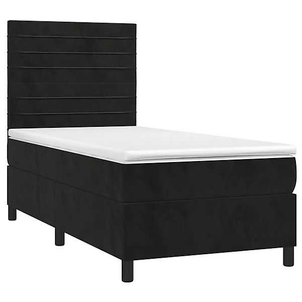 vidaXL Boxspringbett mit Matratze Schwarz 90x200 cm Samt 3143063 günstig online kaufen