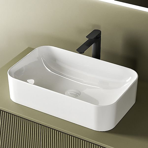 EMKE Aufsatzwaschbecken Keramik Waschbecken waschtisch badezimmer/Gäste-WC günstig online kaufen
