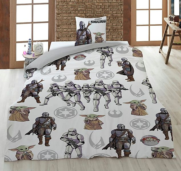 Disney Bettwäsche Star Wars Madalorian Yoda Bettwäsche 2tlg. Set 135x200 80 günstig online kaufen
