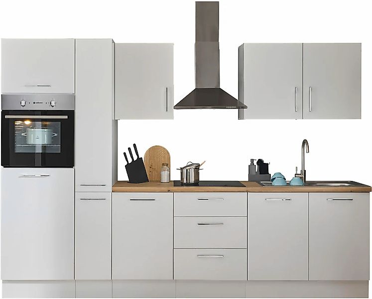 BASIC by Balculina Küchenzeile »Turin«, Breite 300 cm, wahlweise mit E-Gerä günstig online kaufen