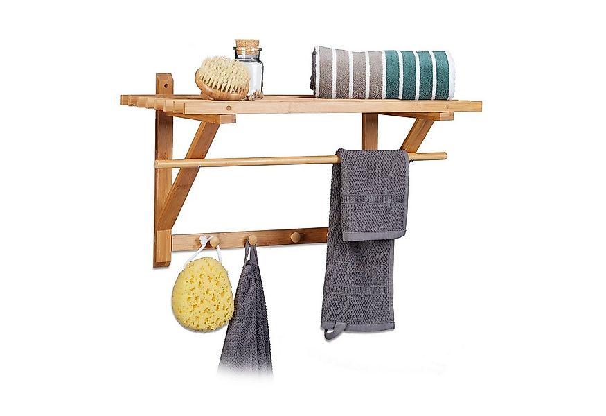 relaxdays Wandgarderobe Bambus günstig online kaufen