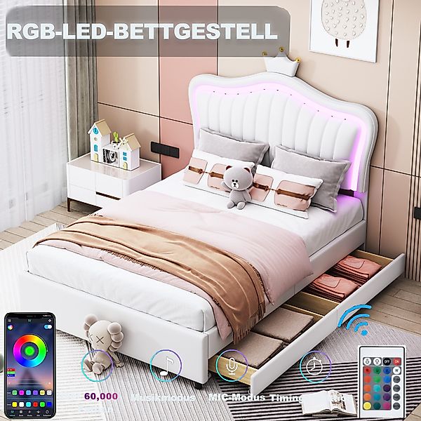 OKWISH Bett Kinderbett Polsterbet Gästebett (Krone günstig online kaufen