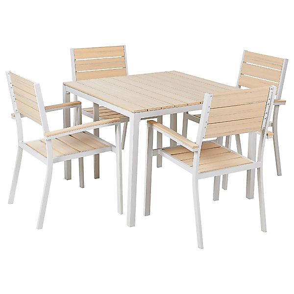 Beliani Gartentisch Set PRATO Beige Weiss günstig online kaufen