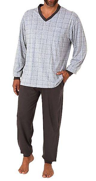 Normann Pyjama Herren Schlafanzug langarm mit Bündchen in Karo Optik - 212 günstig online kaufen
