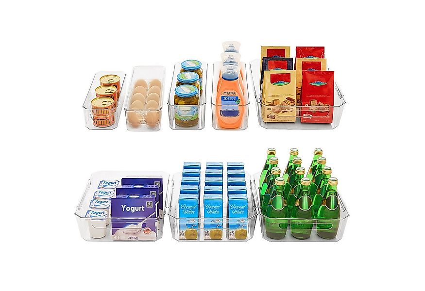 Lifewit Schubladenbox 8er-Set Kühlschrank-Organizer aus klarem Kunststoff, günstig online kaufen