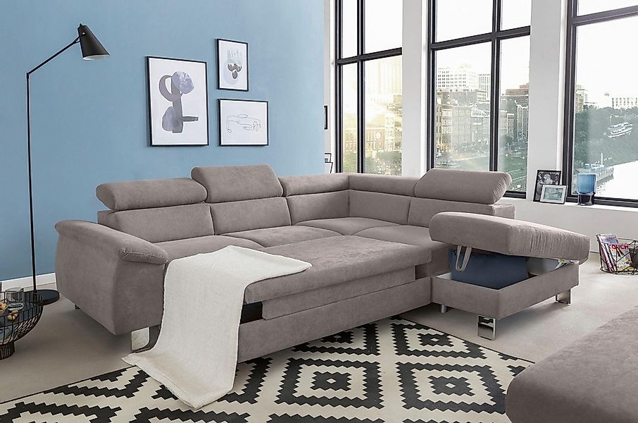 COTTA Ecksofa "Komaris L-Form, B: 249 cm" mit Kopfteilverstellung, optional günstig online kaufen
