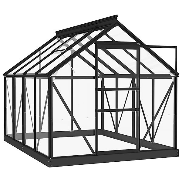 furnicato Gewächshaus Glas Anthrazit 155x200,5x191 cm günstig online kaufen