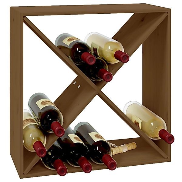 vidaXL Weinregal Honigbraun 62x25x62 cm Massivholz Kiefer Modell 1 günstig online kaufen