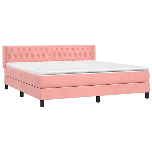 vidaXL Boxspringbett mit Matratze Rosa 160x200 cm Samt 3131152 günstig online kaufen