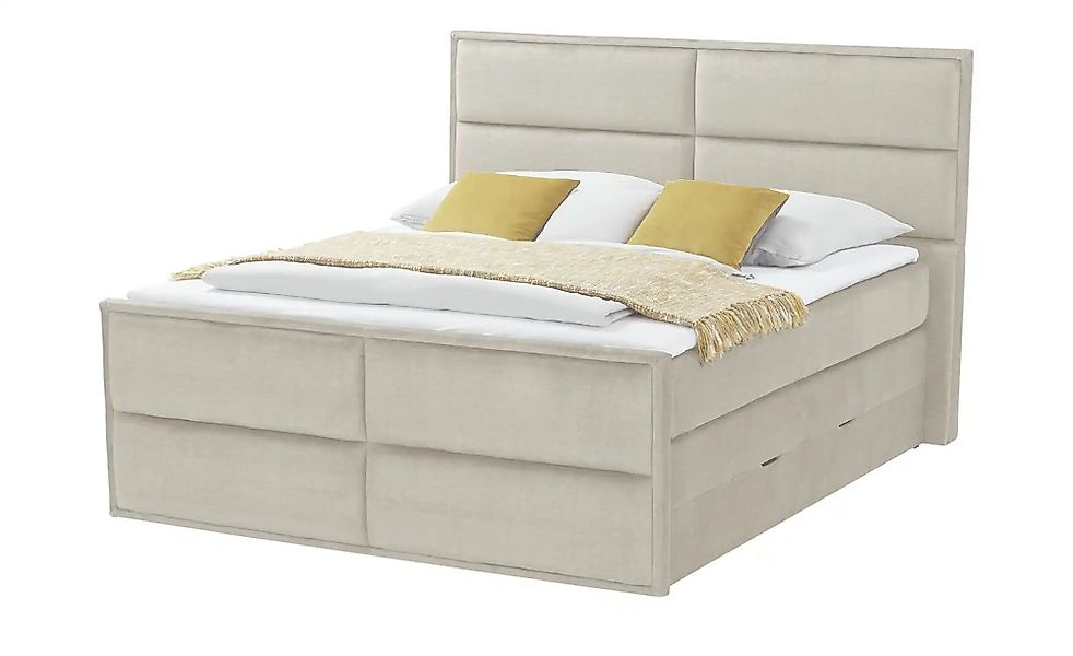 uno Boxspringbett mit Bettkasten Crocco ¦ beige ¦ Maße (cm): B: 197 H: 136 günstig online kaufen