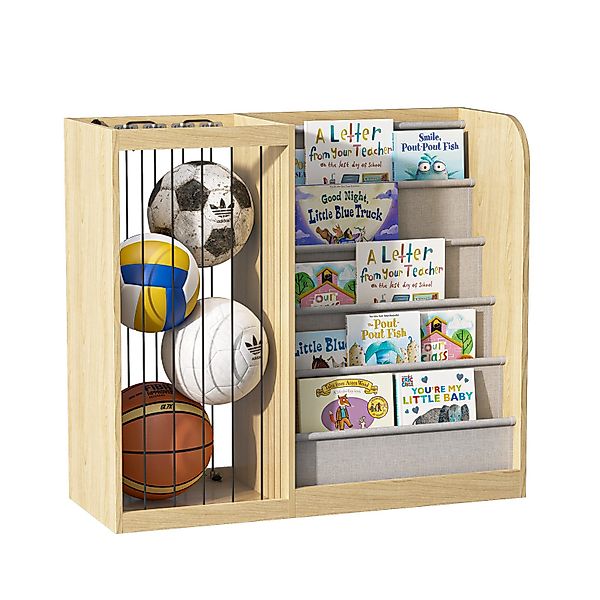 radelldar Kinderregal Bücherregal kinder mit Stofftier-Organizer&5 günstig online kaufen