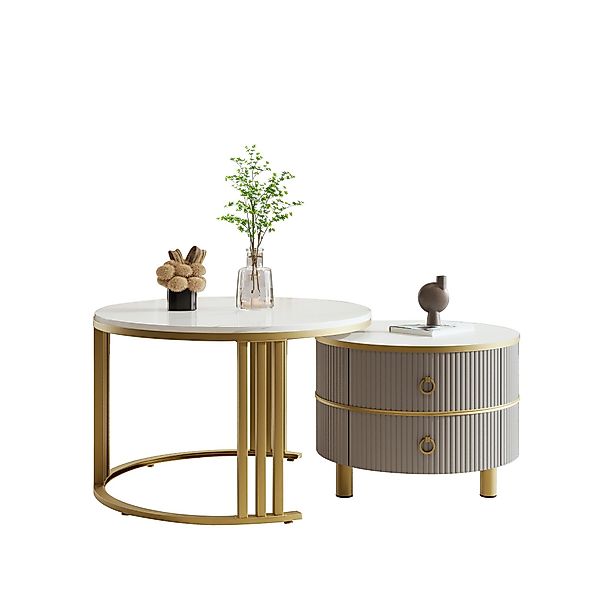 OKWISH Couchtisch 2-in-1 runder Couchtisch (Beistelltisch günstig online kaufen