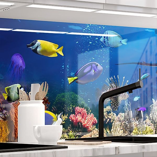 Stickerprofis Küchenrückwand UNTERWASSER (Glasoptik), (Premium), 1,5mm, günstig online kaufen