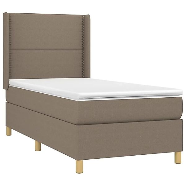 vidaXL Boxspringbett mit Matratze & LED Dunkelbraun 90x200 cm Stoff 3138768 günstig online kaufen