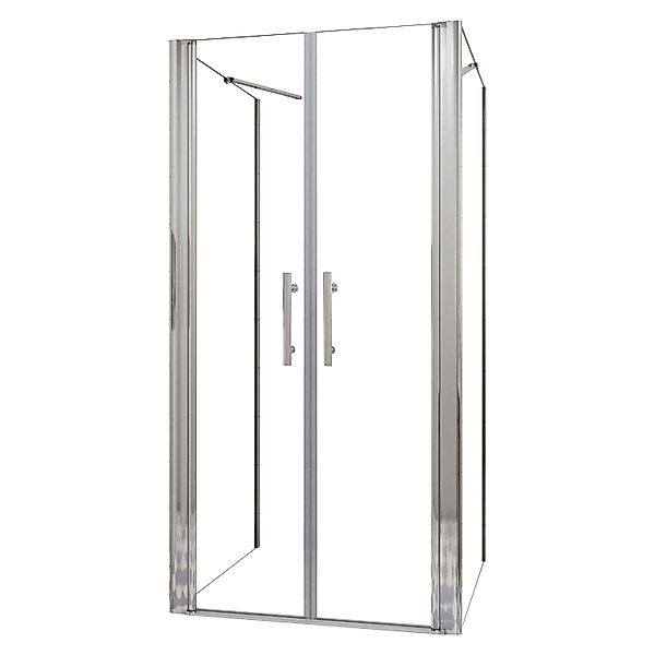 AICA U-Duschkabine Doppeltür 120x195cm Drehtür Duschtür 6mm Nano Glas mit 7 günstig online kaufen