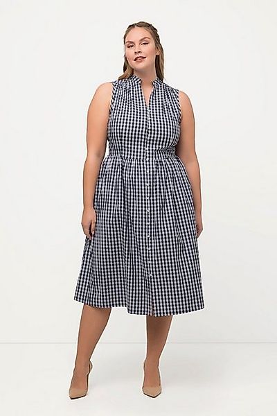 Ulla Popken Midikleid Trachtenkleid Karo V-Ausschnitt Taschen ärmellos günstig online kaufen