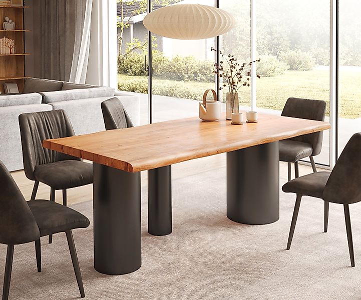 DELIFE Esstisch Edge, Akazie Natur 200x100 günstig online kaufen