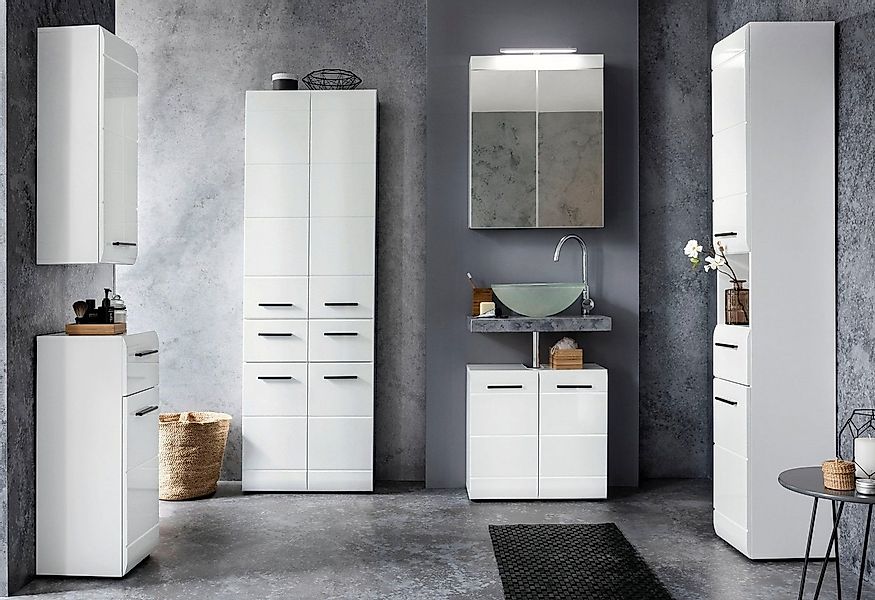 INOSIGN Hochschrank "Sovana", Breiter Badezimmerschrank mit 2 Schubladen un günstig online kaufen