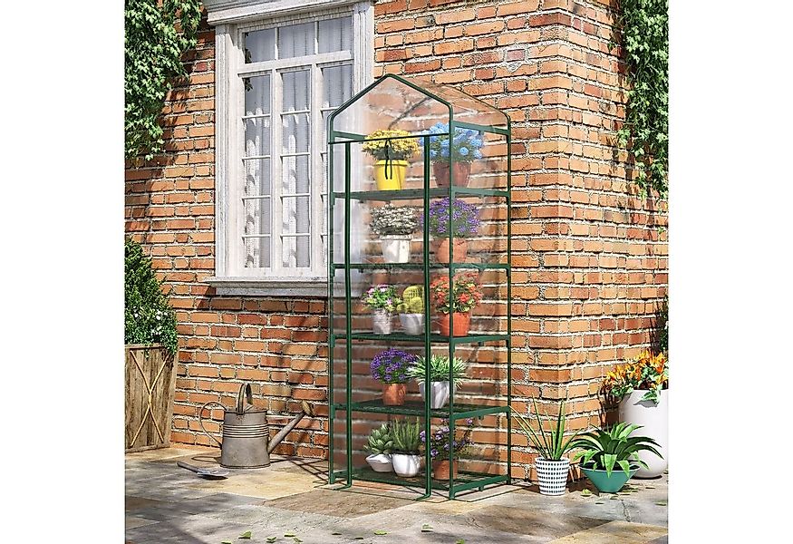 Outsunny Foliengewächshaus Mini-Gewächshaus mit 5 Regale, für Blumen oder G günstig online kaufen