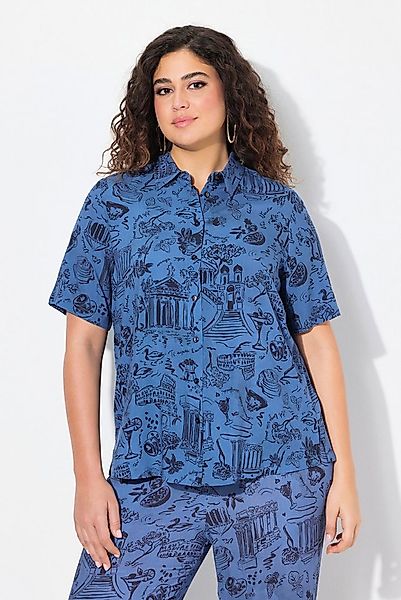 Ulla Popken Hemdbluse Bluse Holiday Hemdkragen Halbarm günstig online kaufen